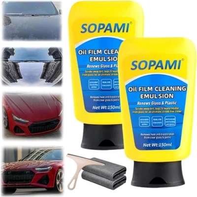Afbeelding van Vgpbphj Sopami 2 x Nano Tech Oliefilm reinigingsemulsie voor autoruiten, voorruiten en autoruiten