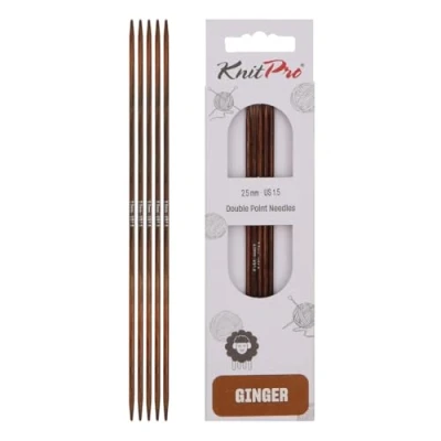Afbeelding van KnitPro Ginger dubbele punt breinaalden 12,5 cm x 2,5 mm, 5 stuks