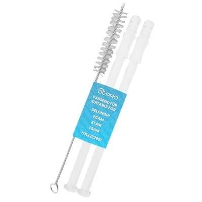 Afbeelding van DL pro 2 stuks 15,6 cm transparante melkzuigslang voor DeLonghi ECAM ETAM ESAM 5313232961 koffiezetapparaat met reinigingsborstel