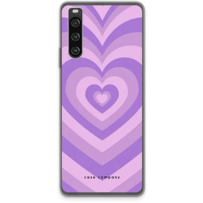 Afbeelding van Case Company® hoesje geschikt voor Sony Xperia 10 IV Hart Paars Soft Cover Telefoonhoesje Bescherming aan alle Kanten en Schermrand
