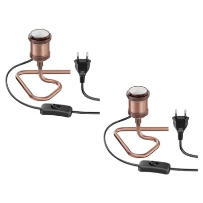 Afbeelding van ledscom.de 2 stuks RETRA tafellamp, schakelaar, brons, 1 x E27 max. 60 W