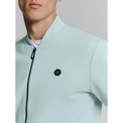 Afbeelding van No Excess Mannen Piqué Sweater Met Volledige Ritssluiting Pastelblauw L