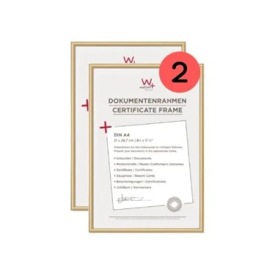 Afbeelding van walther Design KV130GD New Lifestyle fotolijst, kunststof, 21 x 29,7 cm, goudkleurig, 2 stuks