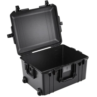 Afbeelding van PELI 1607 Air Lichte beschermkoffer met wieltjes voor drone en fotouitrusting, water stofdicht, 63 l inhoud, gemaakt in de VS, schuimstofvrij, zwart