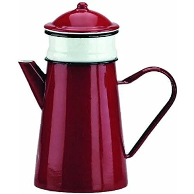 Afbeelding van Ibili 910815 Koffiezetapparaat met filter van geëmailleerd staal, 1,5 l, rood