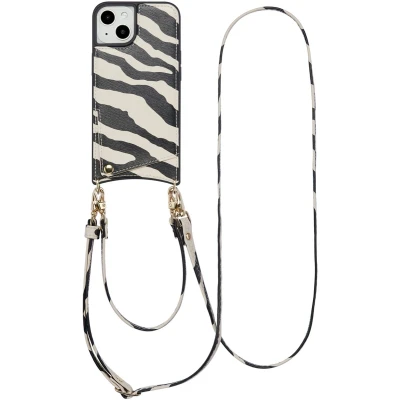 Afbeelding van Selencia Nova Telefoonhoes met Koord en Pashouder voor de Apple iPhone 14 / 13 Zazzy Zebra