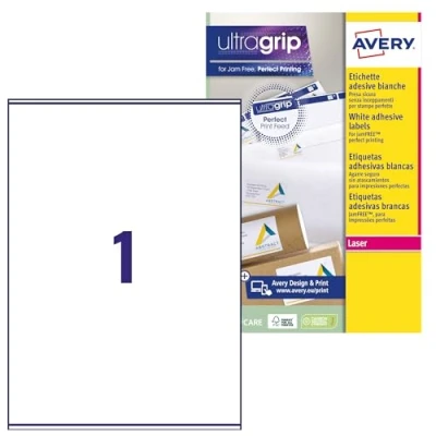 Afbeelding van AVERY Verzendetiketten met 15 etiketten, zelfklevend, bedrukbaar, formaat 199,6 x 289,1 mm, laserdruk, (L7167 15)