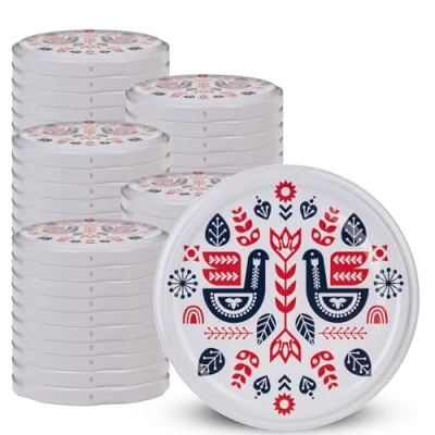 Afbeelding van KADAX 50 stuks schroefdeksels Ø 82 mm metalen twist off deksel met 6 inkepingen reservedeksel voor inmaakpotten (folklore, stuks)
