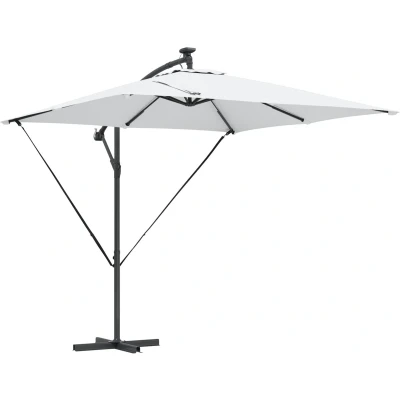 Afbeelding van vidaXL Cantilever bananenparasol met slot Zand 249 x 250 cm