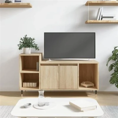 Afbeelding van Tv meubel 100x35x55 cm bewerkt hout sonoma eikenkleurig