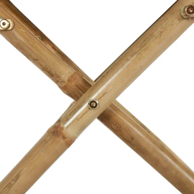 Afbeelding van Regisseursstoelen 2 st inklapbaar groen bamboe en stof