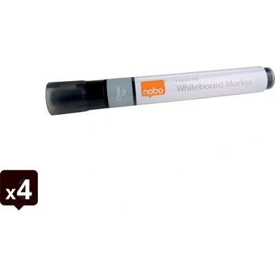 Afbeelding van Viltstift Nobo whiteboard Liquid ink schuin assorti 4mm 4st