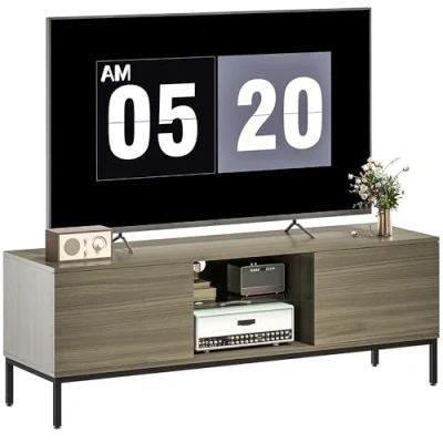 Afbeelding van HOMCOM TV meubel 140x40x49,5cm spaanplaat grijs