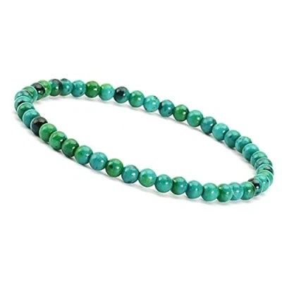Afbeelding van Unique Gems Discrete edelsteenarmband voor dames, diameter 4 mm, boeddha chakra kralen, Edelsteen, Howliet