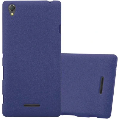 Afbeelding van Cadorabo Hoesje geschikt voor Sony Xperia T3 in FROST DONKER BLAUW Beschermhoes gemaakt van flexibel TPU silicone Case Cover
