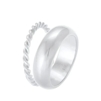 Afbeelding van Elli 2 PACK Ring silvercoloured, Dames, Maat: 54, Silver coloured