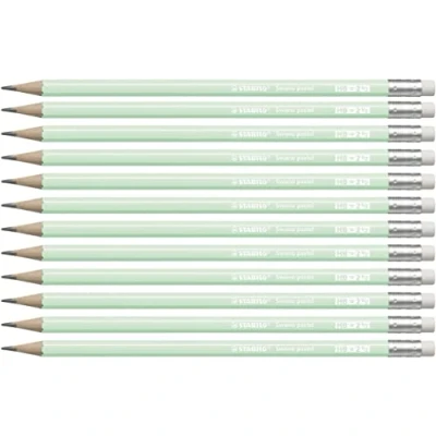 Image de STABILO Crayon graphite Swano pastel lot de 12 crayons papier vert
