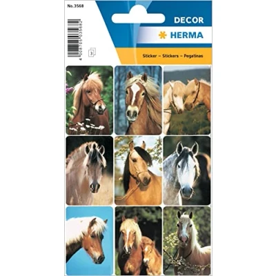 Afbeelding van HERMA 27 stuks paardenhoofd dierenstickers (27 stickers, papier, mat) permanent zelfklevend meisjes en jongens kleurrijk 3568