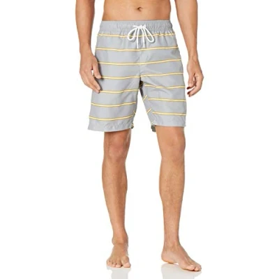 Image de Amazon Essentials Short de Bain 23cm avec Doublure en Maille, Poches, Fermeture à Cordon Homme, Gris, XL