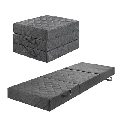 Afbeelding van sleepling 194504 Comfort visco Gastenmatras Single elastische opvouwbare Matras Zitkruk incl. hoes met universele hardheid 2.5 Made in EU Ökotex 195 x 75 14 cm, grijs
