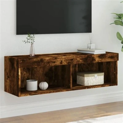 Afbeelding van vidaXL Tv meubel LED verlichting 100x30x30 cm gerookt eikenkleurig