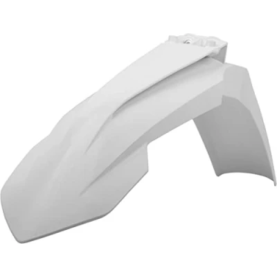 Afbeelding van POLISPORT 8574200009 OEM replica voorspatbord gemaakt van duurzaam en sterk glanzend kunststof compatibel met KTM motorfietsen in de kleur wit