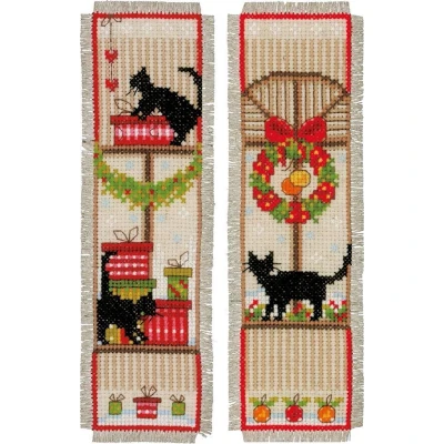 Afbeelding van Vervaco Bladwijzers Kerstsfeer poes 2 st 0155657