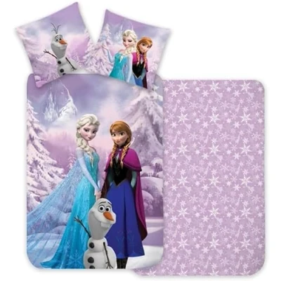 Afbeelding van Disney Frozen beddengoed voor kinderen, dekbedovertrek van 100% katoen, 100 x 140 cm en kussensloop 40 45 cm, kinderbed, Elsa Anna motief, zacht, natuurlijk