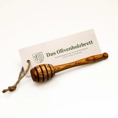 Afbeelding van das Olivenholzbrett® Honinglepel van olijfhout, honing en siroopdispenser, 14 cm