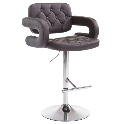 Afbeelding van Barkruk Moelv Kunstleer Chrome frame Bruin