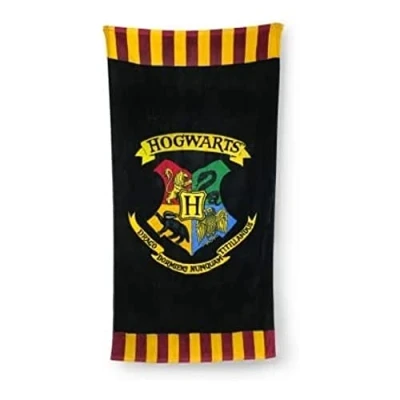 Afbeelding van Groovy UK katoenen handdoek, 75 x 150 cm, zwart