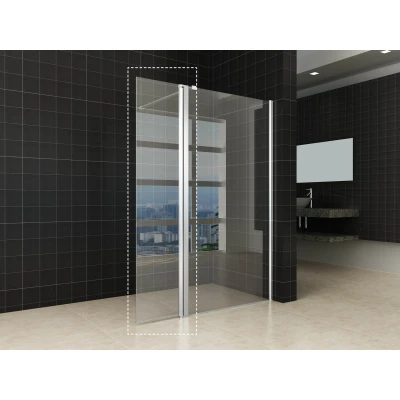 Afbeelding van Wiesbaden Zijpaneel 30 x 200 cm met scharnierprofiel chroom 10 mm NANO helder glas