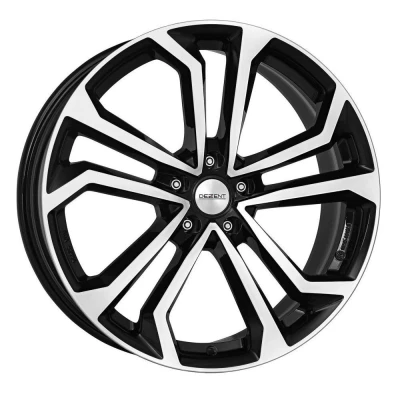 Afbeelding van DEZENT 5 gat 17duim 110mm lichtmetalen Velg TA dark mattschwarz Front poliert TTAY7BP40E
