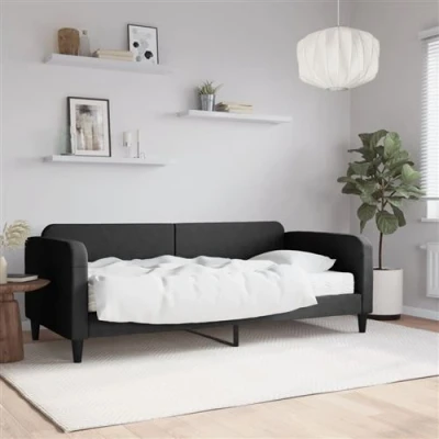 Afbeelding van vidaXL Slaapbank met matras 90x190 cm stof zwart