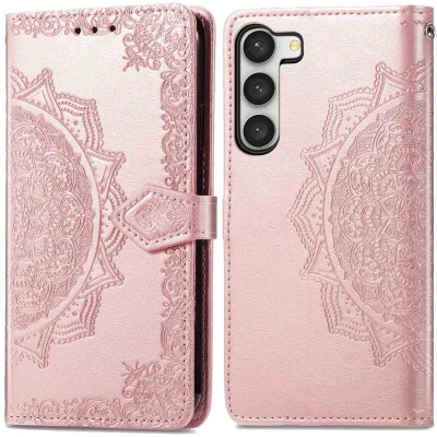 Afbeelding van iMoshion Hoesje Met Pasjeshouder Geschikt voor Samsung Galaxy S23 Mandala Bookcase Rosé Goud