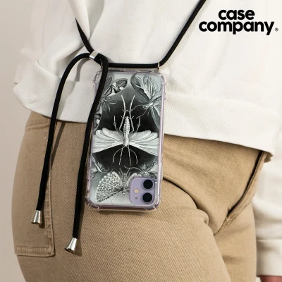 Afbeelding van Case Company® hoesje met Koord geschikt voor iPhone 11 Pro Haeckel Tineida Telefoonhoesje Zwart Extra Bescherming aan alle Kanten en Over de Schermrand