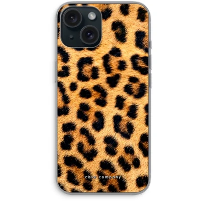 Afbeelding van Case Company® hoesje geschikt voor iPhone 15 Luipaard Soft Cover Telefoonhoesje Bescherming aan alle Kanten en Schermrand