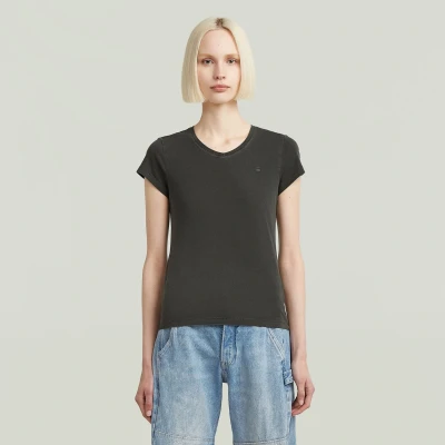 Afbeelding van G STAR Eyben Vneck Tshirt basic, Dames, Maat: XXS, Asfalt gd