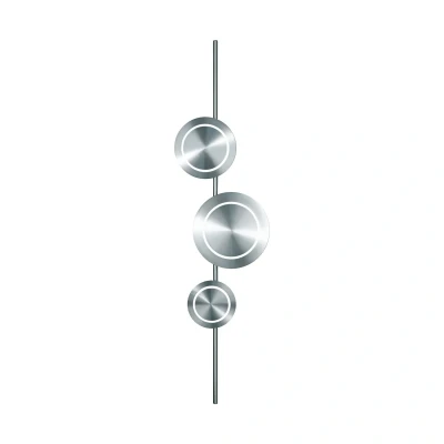 Afbeelding van Planetarium LED wandlamp, nikkelkleurig, hoogte 120 cm, aluminium