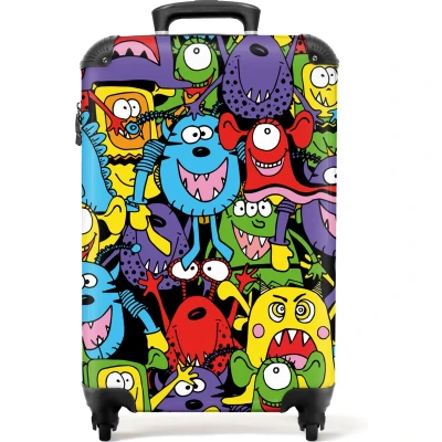 Afbeelding van NoBoringSuitcases.com® Kindertrolley monsters Kinder reiskoffer 55x35x25