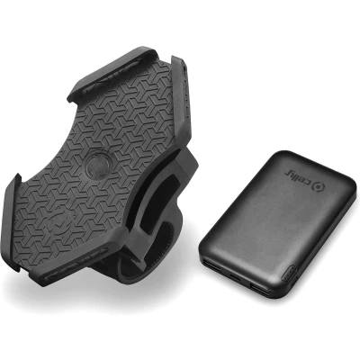Afbeelding van Celly Powerbike Telefoonhouder Inclusief Powerbank Zwart Kleurloos Fietstoebehoren
