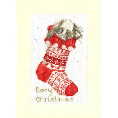 Afbeelding van Borduurpakket kerstkaart Cosy Christmas Bothy Threads