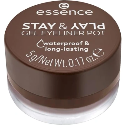 Afbeelding van Essence Stay &amp; Play Gel Eyeliner Pot, langdurig, hooggepigmenteerd, Vlekbestendig, Kleurintensief, Mat, 5G