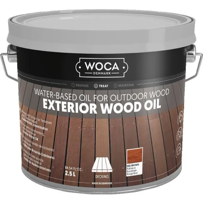 Afbeelding van WOCA Exterior Wood Oil ROODBRUIN 2,5 liter