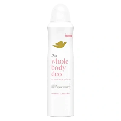 Afbeelding van Dove Whole Body Deodorant spray framboos en rozengeur met 0% aluminiumzouten voor oksels, borst, benen meer, 150 ml