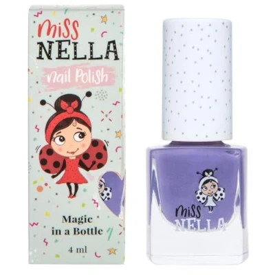 Afbeelding van Miss Nella Sweet Lavender speciale paarse nagellak met glitter voor kinderen, peel off formule, op waterbasis en geurloos