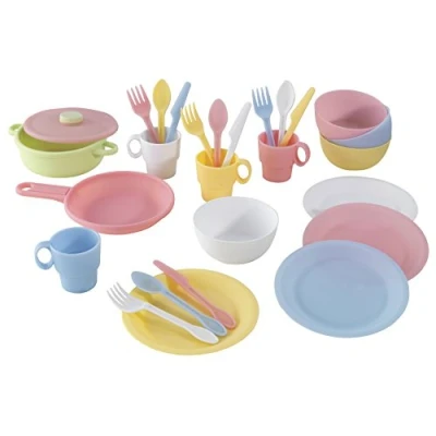 Afbeelding van KidKraft 63027 Kinderkookgerei set 27 delig pastelkleuren kinderbenodigdheden en accessoires