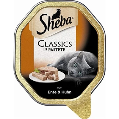 Afbeelding van 22x85g Eend en Kip in Paté Sheba Classics Kattenvoer Kuipjes