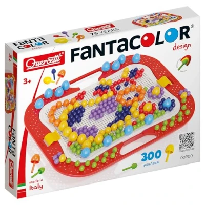 Afbeelding van Quercetti FantaColor Design Frame met 300 Pinnen Draagbaar Opbergvak