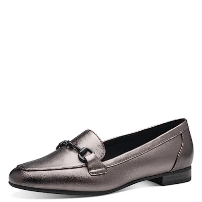 Afbeelding van Marco Tozzi Instappers, Dames, Maat: 36, Pewter Hoogwaardig imitatieleer